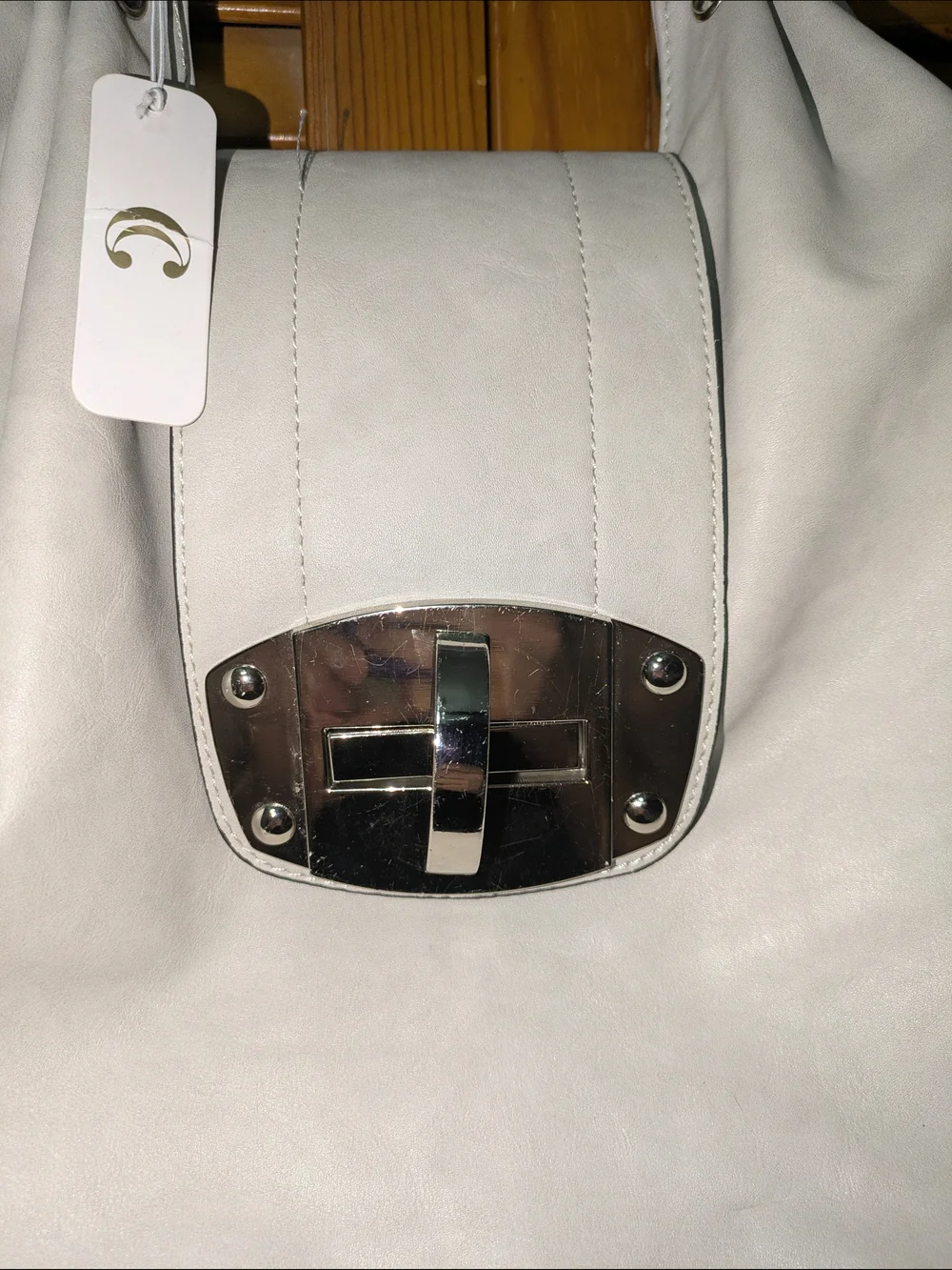 Charming Charlies Women’s White Braided-Handle Shoulder Bag With Tag